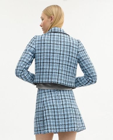  COACH - Áo khoác tweed nữ cổ bẻ tay dài Turnlock 