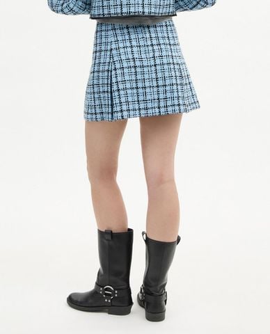  COACH - Chân váy chữ A mini kẻ caro Turnlock 