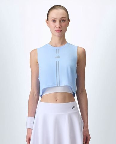  PILI - Áo ba lỗ thể thao nữ cổ tròn phom croptop 