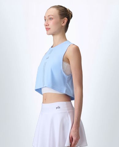  PILI - Áo ba lỗ thể thao nữ cổ tròn phom croptop 