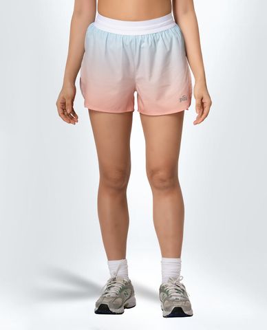  PILI - Quần short tập luyện nữ xẻ tà phối logo 