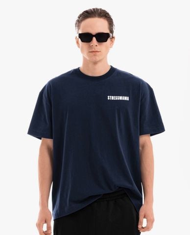  STRESSMAMA - Áo thun unisex cổ tròn tay ngắn Basic 