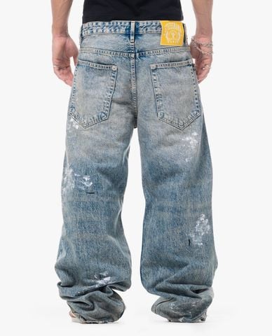  STRESSMAMA - Quần jeans unisex ống rộng Work In Progress 