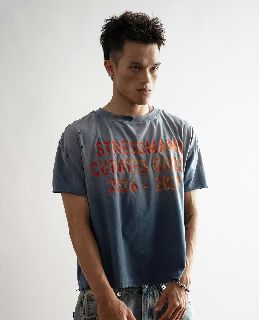 STRESSMAMA - Áo thun unisex cổ tròn tay ngắn in chữ
