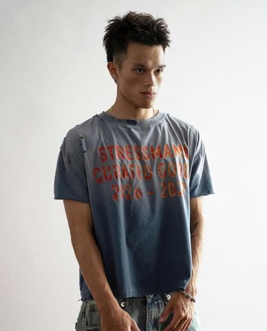  STRESSMAMA - Áo thun unisex cổ tròn tay ngắn in chữ 