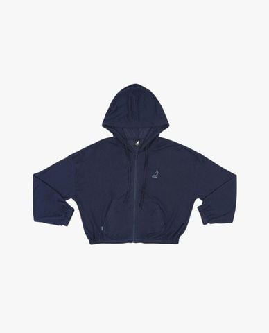  KANGOL - Áo khoác phối mũ unisex tay dài thêu logo 