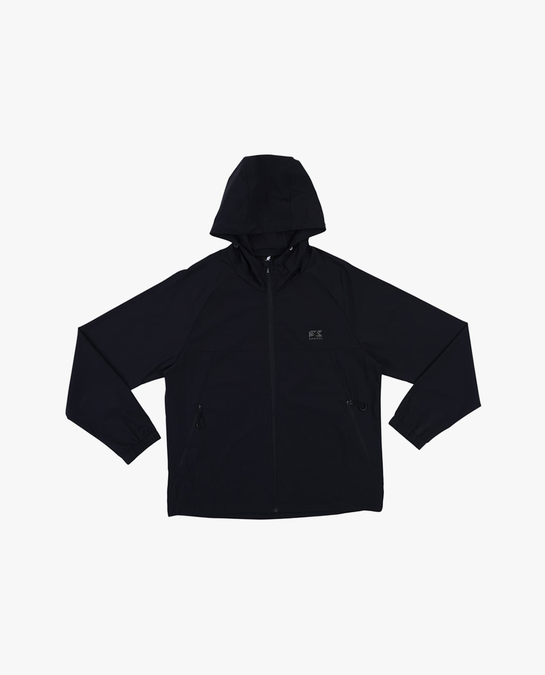KANGOL - Áo khoác phối mũ unisex tay dài khoá kéo