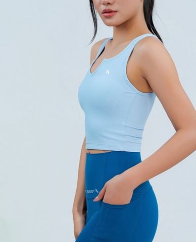  AZURA - Áo croptop nữ cổ khoét phom ôm 
