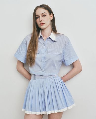  DEZUS - Chân váy xếp li mini Elarion 