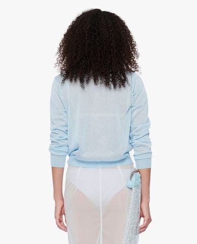  FANCì CLUB - Áo khoác cardigan nữ cổ tròn xuyên thấu Rawed 