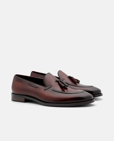  PEDRO - Giày lười nam mũi tròn Leather Tassel 