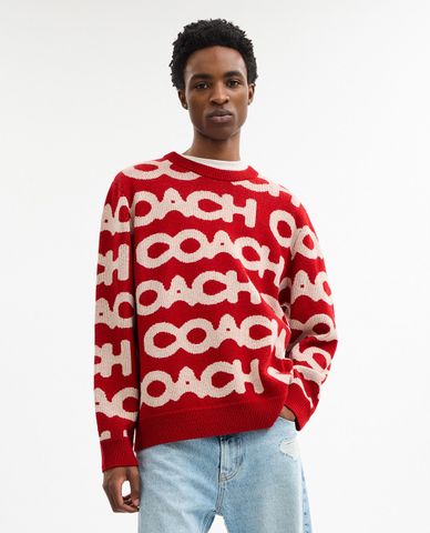  COACH - Áo sweatshirt nam cổ tròn tay dài in logo 