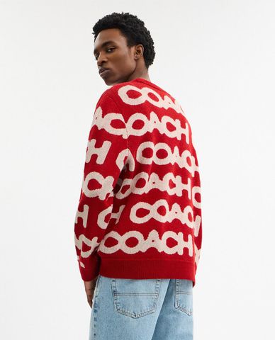  COACH - Áo sweatshirt nam cổ tròn tay dài in logo 