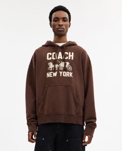  COACH - Áo hoodie nam phối mũ Horse And Carriage 