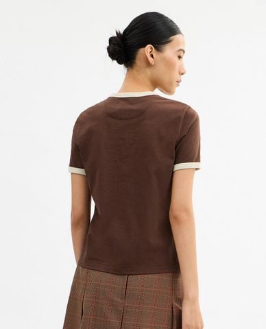  COACH - Áo thun nữ cổ tròn Horse And Carriage Ringer 