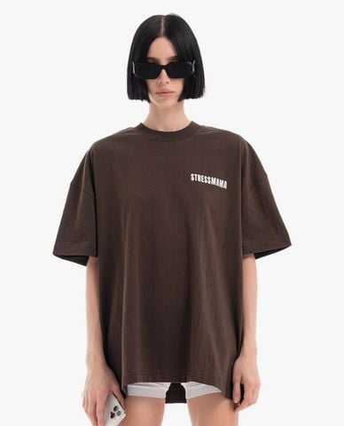  STRESSMAMA - Áo thun unisex cổ tròn tay ngắn Basic 