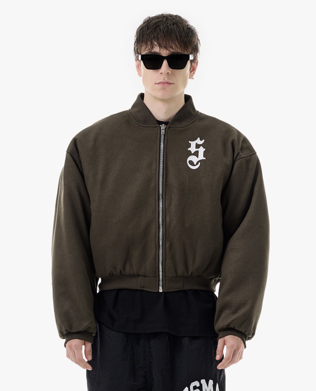 STRESSMAMA - Áo khoác bomber unisex phom croptop S