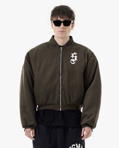  STRESSMAMA - Áo khoác bomber unisex phom croptop S 