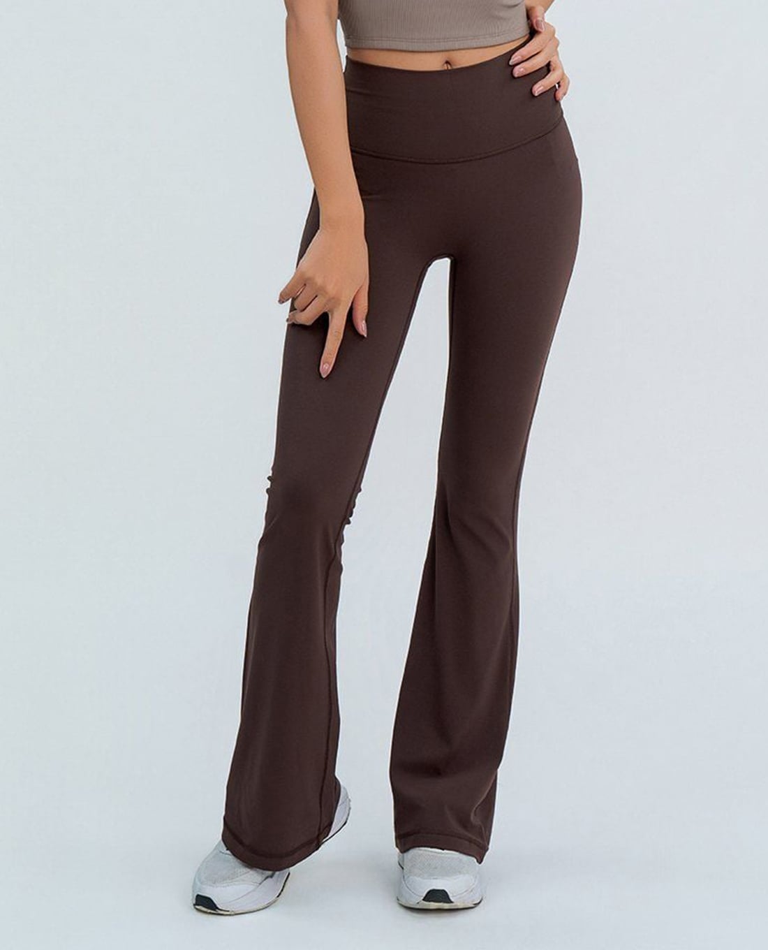 AZURA - Quần leggings nữ ống loe lưng cao