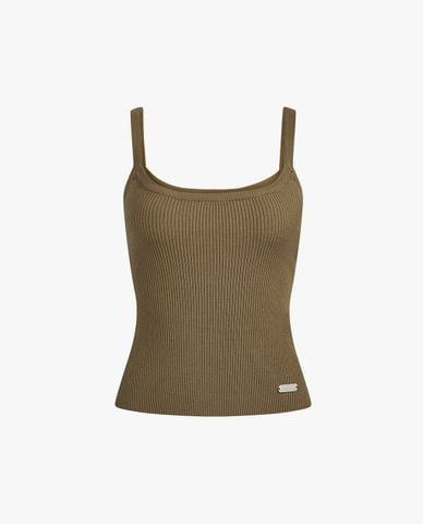  FANCì CLUB - Áo hai dây nữ dệt kim cổ vuông phom ôm 