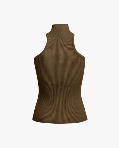  FANCì CLUB - Áo kiểu nữ dệt kim cổ cao phom ôm 