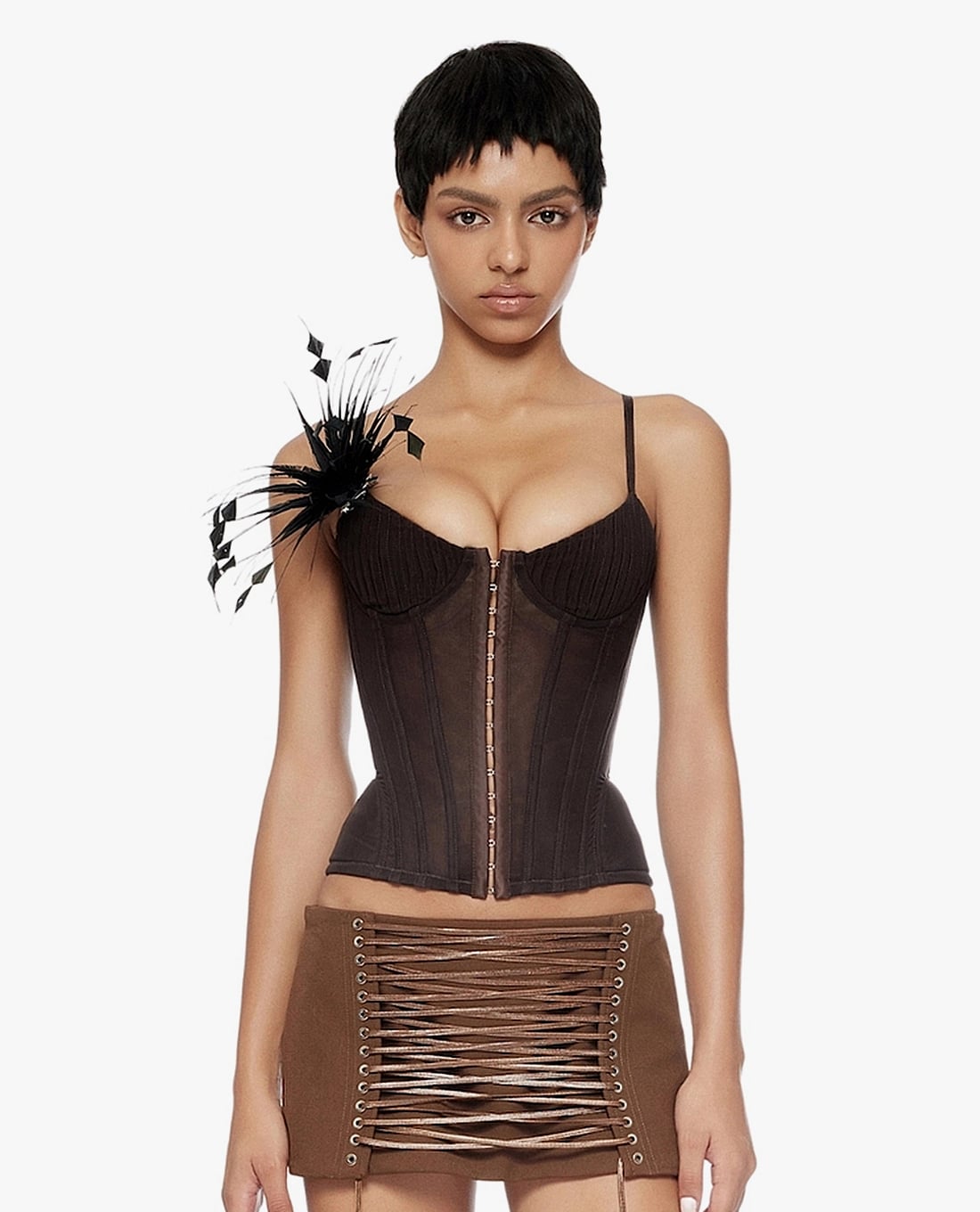 FANCì CLUB - Áo corset nữ hai dây phối hoa tua rua Petunia