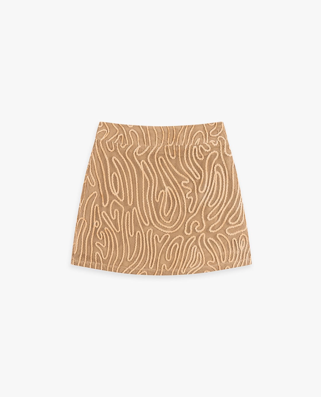 DEZUS - Chân váy chữ A mini họa tiết nổi Eloria