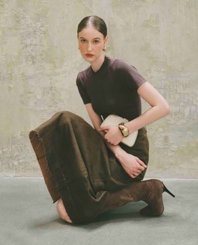  DEZUS - Chân váy denim midi cạp cao Erendira 