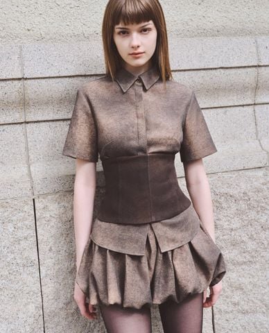  DEZUS - Chân váy mini dáng xòe trái bí Sicuri 