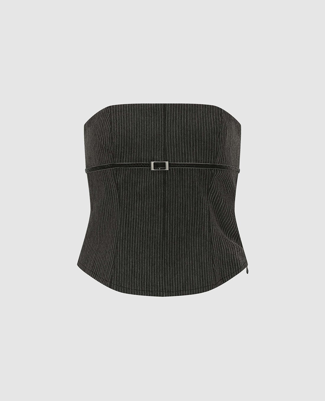 URBAN REVIVO - Áo corset nữ kẻ sọc kèm đai