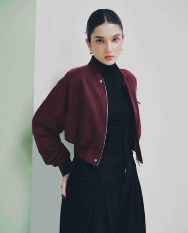  DEZUS - Áo khoác bomber nữ khoá zip phối túi Jaycie 