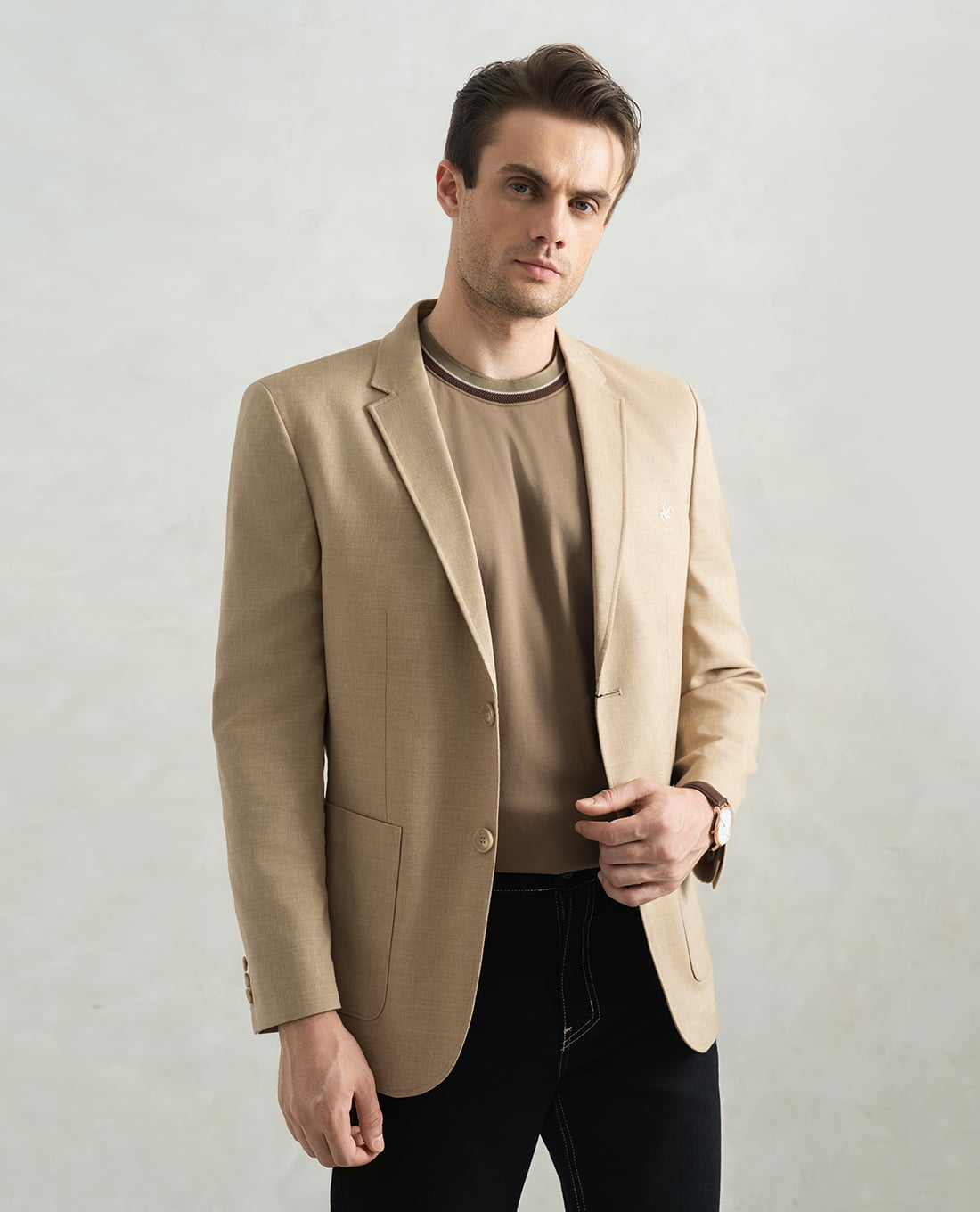 BEVERLY HILLS POLO CLUB - Áo khoác blazer nam thêu logo