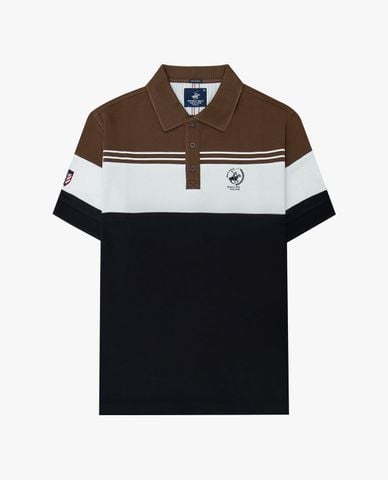  BEVERLY HILLS POLO CLUB - Áo polo nam cổ bẻ tay ngắn phối sọc 