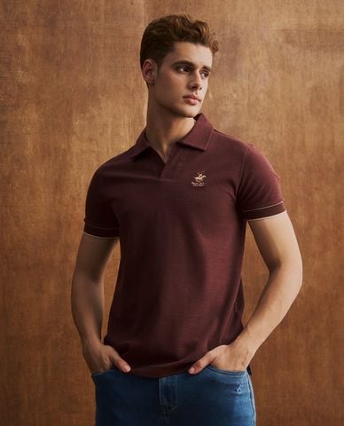  BEVERLY HILLS POLO CLUB - Áo polo nam cổ bẻ phối viền 