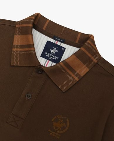  BEVERLY HILLS POLO CLUB - Áo polo nam cổ bẻ tay ngắn cổ caro 