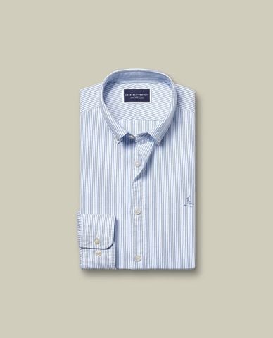  CHARLES TYRWHITT - Áo sơ mi nam cổ bẻ tay dài Washed Oxford Stripe 