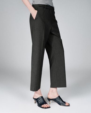  URBAN REVIVO - Quần nữ ống đứng kẻ sọc 