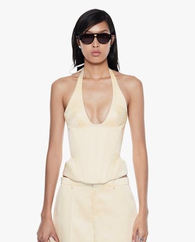  FANCì CLUB - Áo corset nữ cổ yếm Honey Skin 