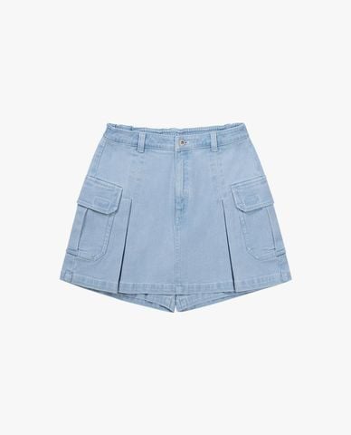  DICKIES - Quần short jeans nữ phối túi hộp cá tính 