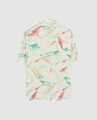  URBAN REVIVO - Áo sơ mi nam tay ngắn họa tiết loang màu 