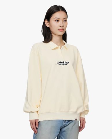  DICKIES - Áo sweatshirt unisex cổ bẻ tay dài phối logo 