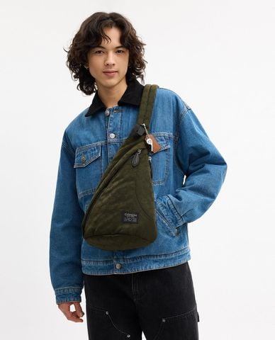  COACH - Túi đeo chéo nam Lachlan In Signature Nylon 