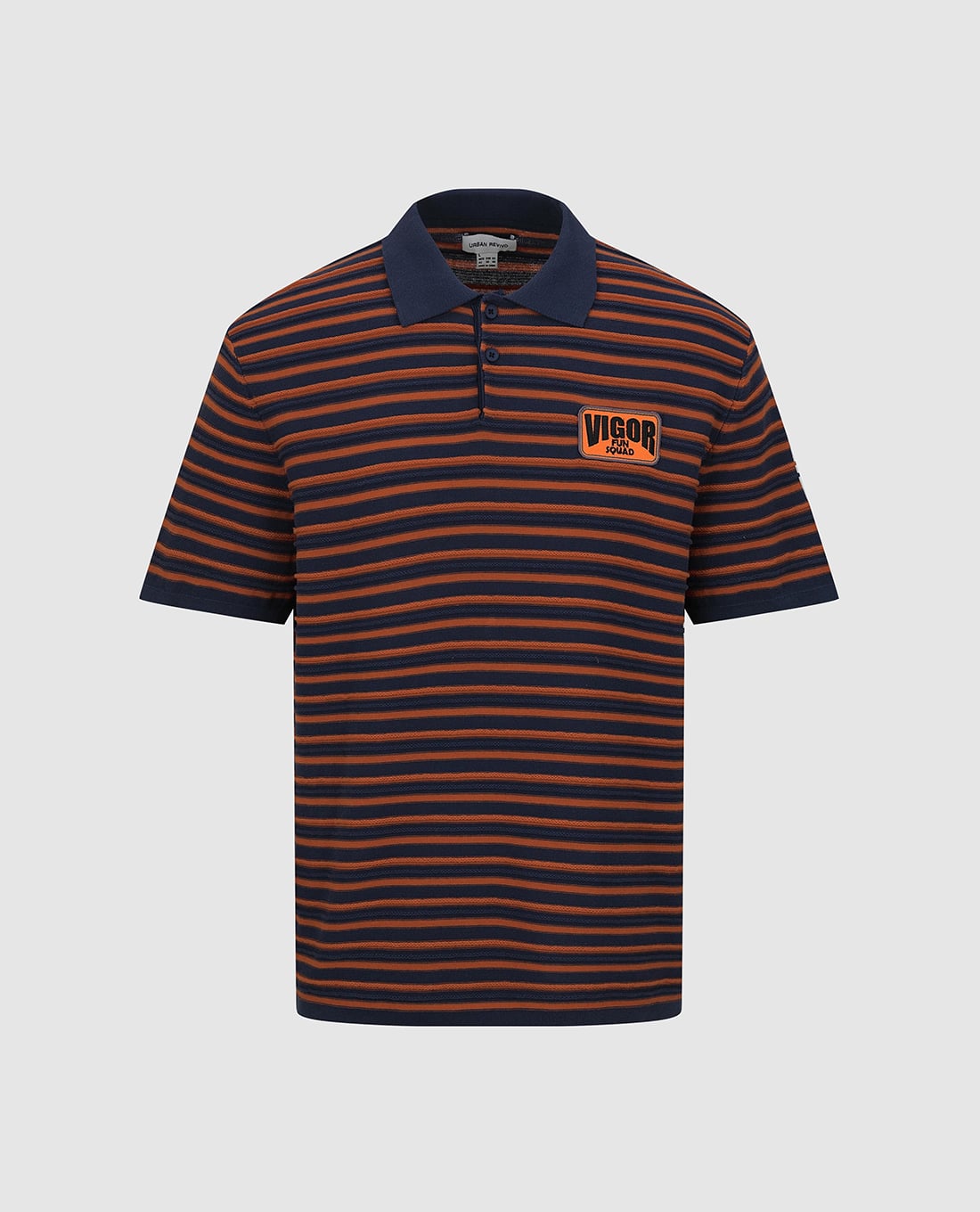 URBAN REVIVO - Áo polo nam dệt kim tay ngắn kẻ sọc