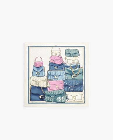  COACH - Khăn choàng nữ Stacked Tabby Bag Print 