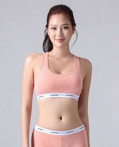 JOCKEY - Áo bra thể thao nữ cotton viền logo 