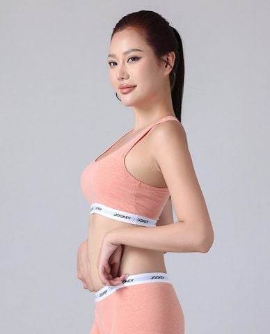  JOCKEY - Áo bra thể thao nữ cotton viền logo 