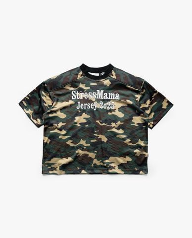  STRESSMAMA - Áo thun unisex cổ tròn tay ngắn Camouflage 