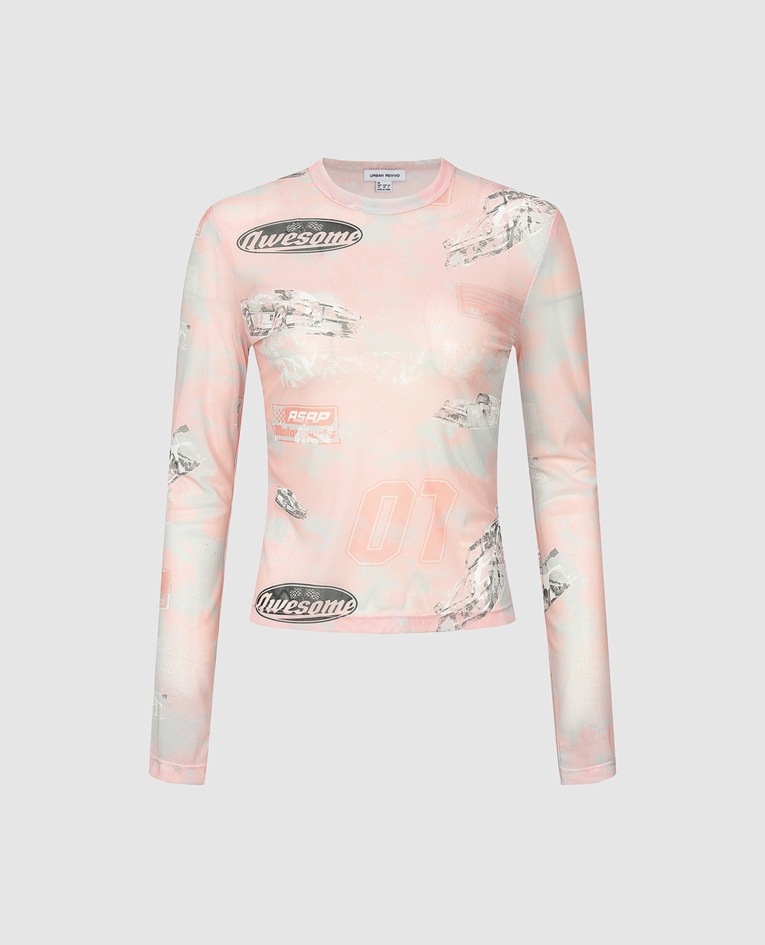 URBAN REVIVO - Áo thun nữ cổ tròn tay dài phom ôm