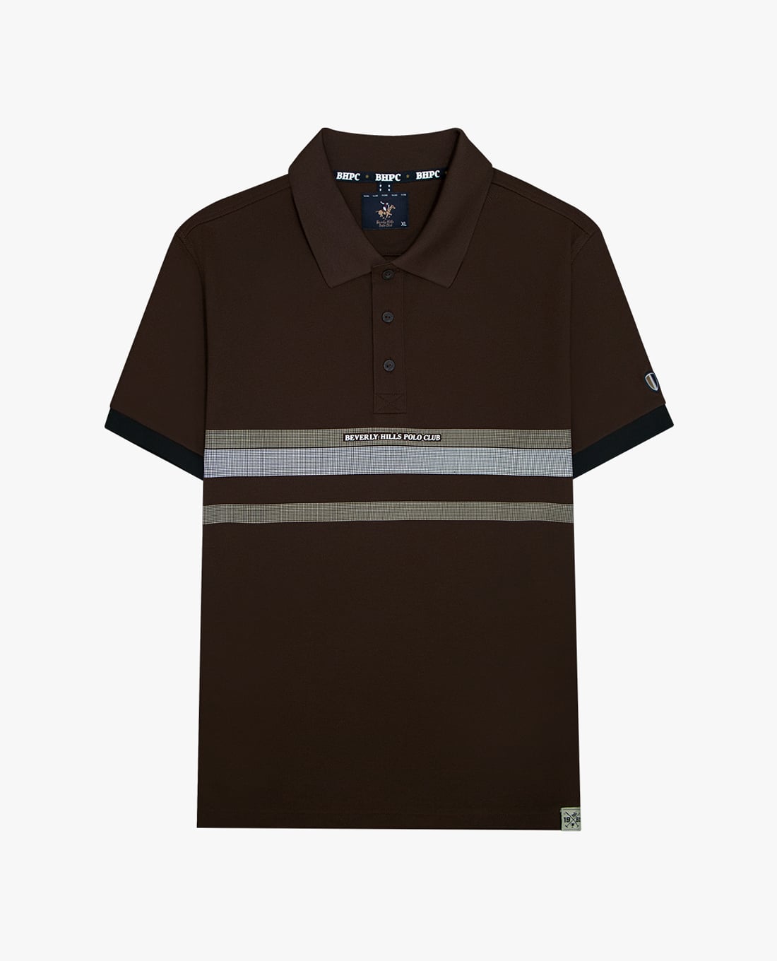 BEVERLY HILLS POLO CLUB - Áo polo nam cổ bẻ tay ngắn phối sọc