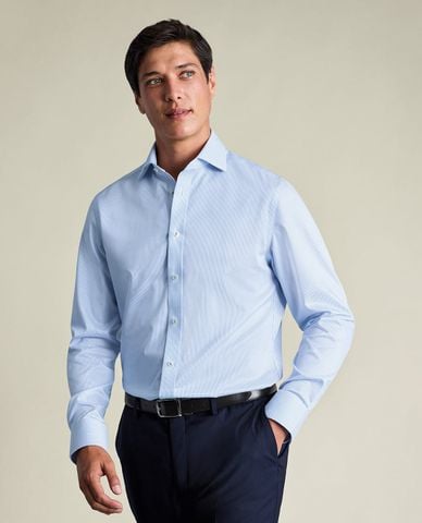  CHARLES TYRWHITT - Áo sơ mi nam cổ bẻ tay dài kẻ sọc Greenwich 